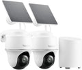 Reolink Argus PT Lite 2 Cam Kit I Home Hub Mini & 2K Solar Security Camera System, Local Storage, 360° Coverage with PT, AI Detection, WiFi Connection, Works with Alexa, Google Home MegaBDM