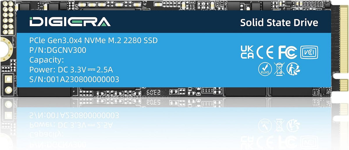 DIGIERA 512GB NVMe SSD – 3500 MB/s Read, Internal M.2 PCIe Gen 3.0 x4 Solid State Drive, M.2 2280 Form Factor, High-Performance Storage for Gaming Laptops and Desktop PCs MegaBDM