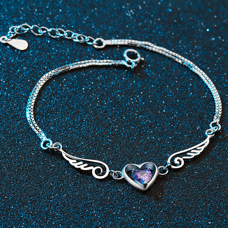 Sier Plated Angel Lovers Love Version Bracelet MegaBDM