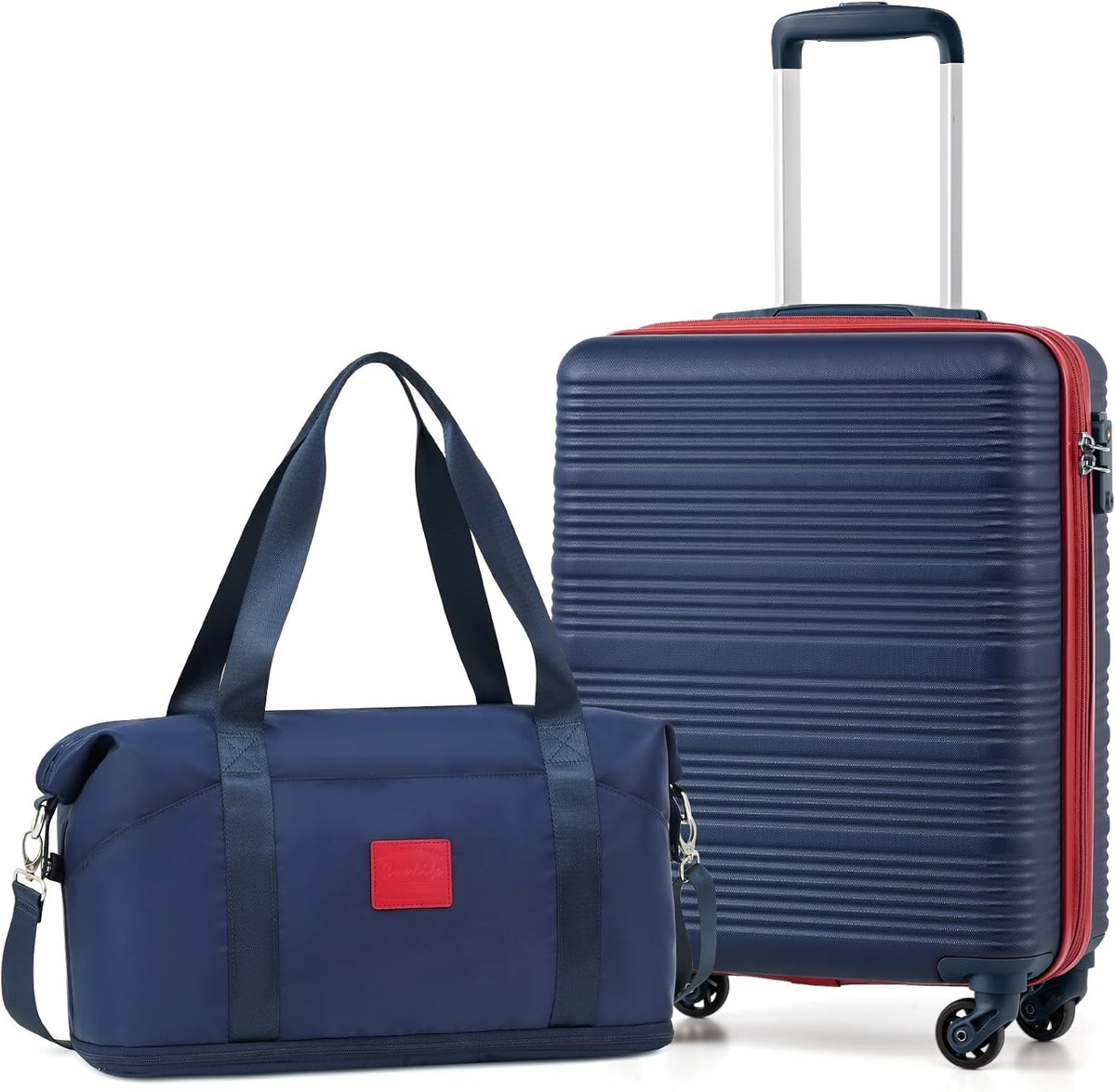 COOLIFE Cabin Suitcase, Ryanair Cabin Bags 55x40x20 and Easyjet Underseat Bag 45x36x20-30L, Hand Luggage with 4 Wheels, Telescopic Handle & TSA Lock | Lightweight Carry On Suitcase MegaBDM