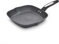 Morphy Richards Grill Pan, Forged Aluminium Ceramica, Square, 26cm, Non-Stick Ceramic Coating, Dual Pouring Spouts, Suitable for All Hobs, Black, 850701 MegaBDM