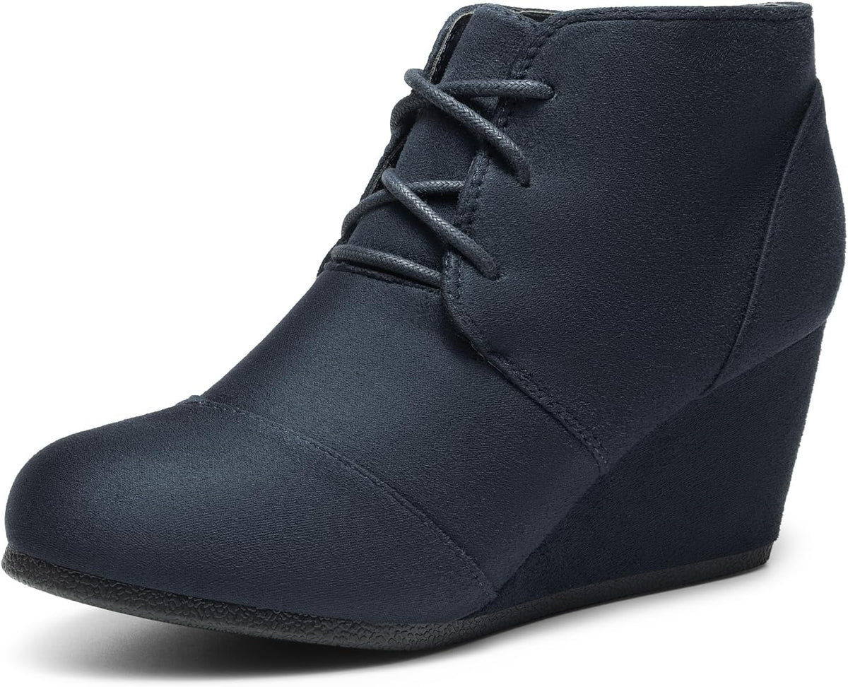 DREAM PAIRS Women's Fashion Casual Outdoor Low Wedge Heel Booties Shoes MegaBDM