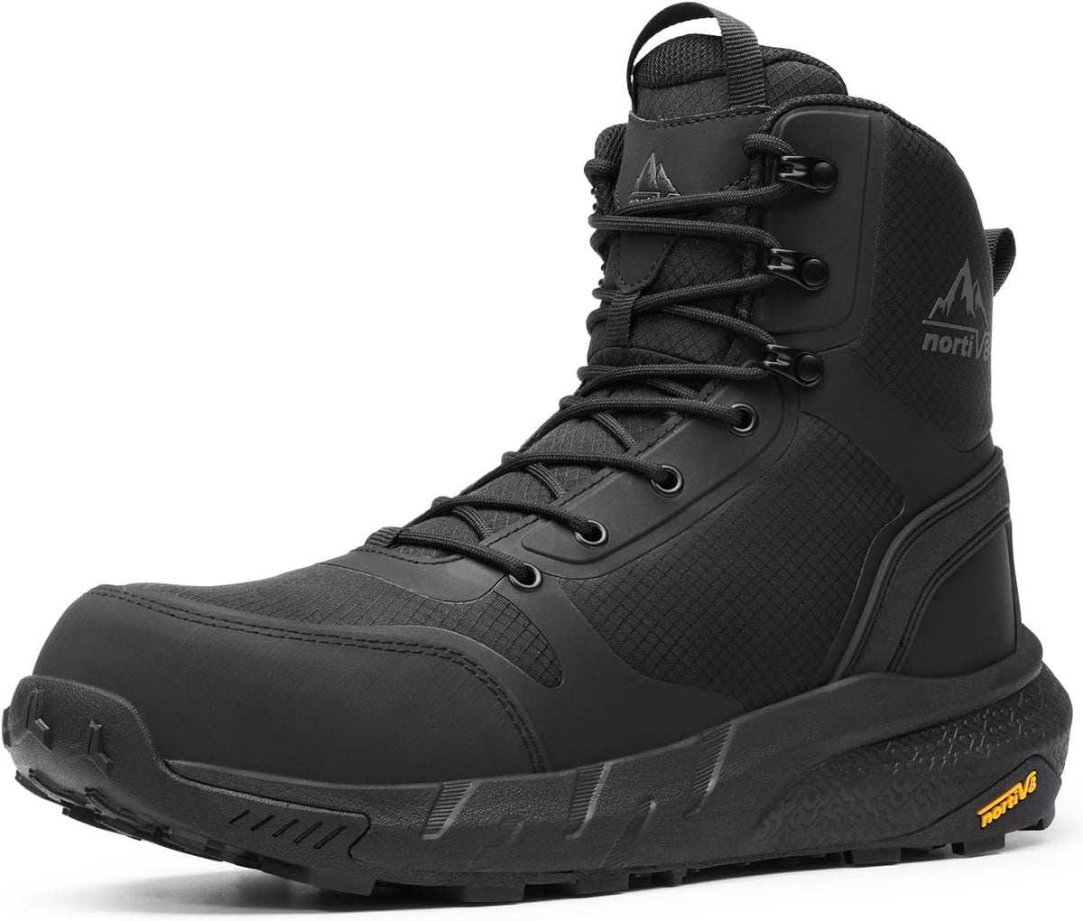 NORTIV 8 Men's Lightweight Steel Toe Work Boots Supportive ASTM F2413-18 Safety Boots with Side Zipper for Construction Metrostrike-Nano MegaBDM
