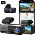BOTSLAB 4K Dash Cam Front and Rear, 4K Car Dash Cam Front and 2K Rear Camera, Night Vision, STARVIS Dash Cam, ADAS, 170° Wide Angle, Built-in GPS and WiFi, 24/7 Parking Mode, Included 64 GB SD Card MegaBDM