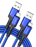 JSAUX Micro USB Cable Android Charger, (2-Pack 2M) Micro USB Android Charger Cable Nylon Braided Cord Compatible with Samsung Galaxy S7 S6 J7 Note 5, Kindle, PS4 and More (Blue) MegaBDM