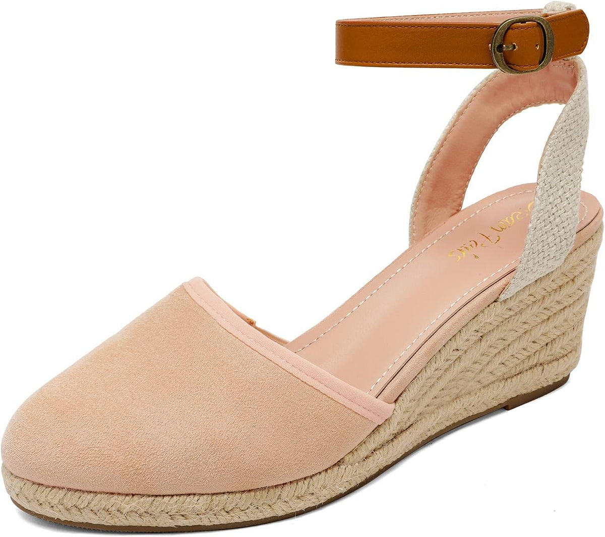DREAM PAIRS Women's Ankle Strap Closed Toe Espadrille Wedge Heels Sandals MegaBDM