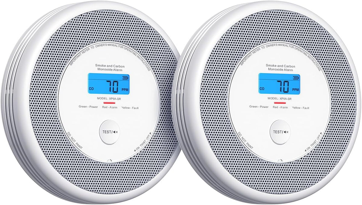 X-Sense Combination Smoke and Carbon Monoxide Alarm with English Voice Alerts, Smoke Alarm for Home with Replaceable Battery, XP0A-SR, 2-Pack MegaBDM