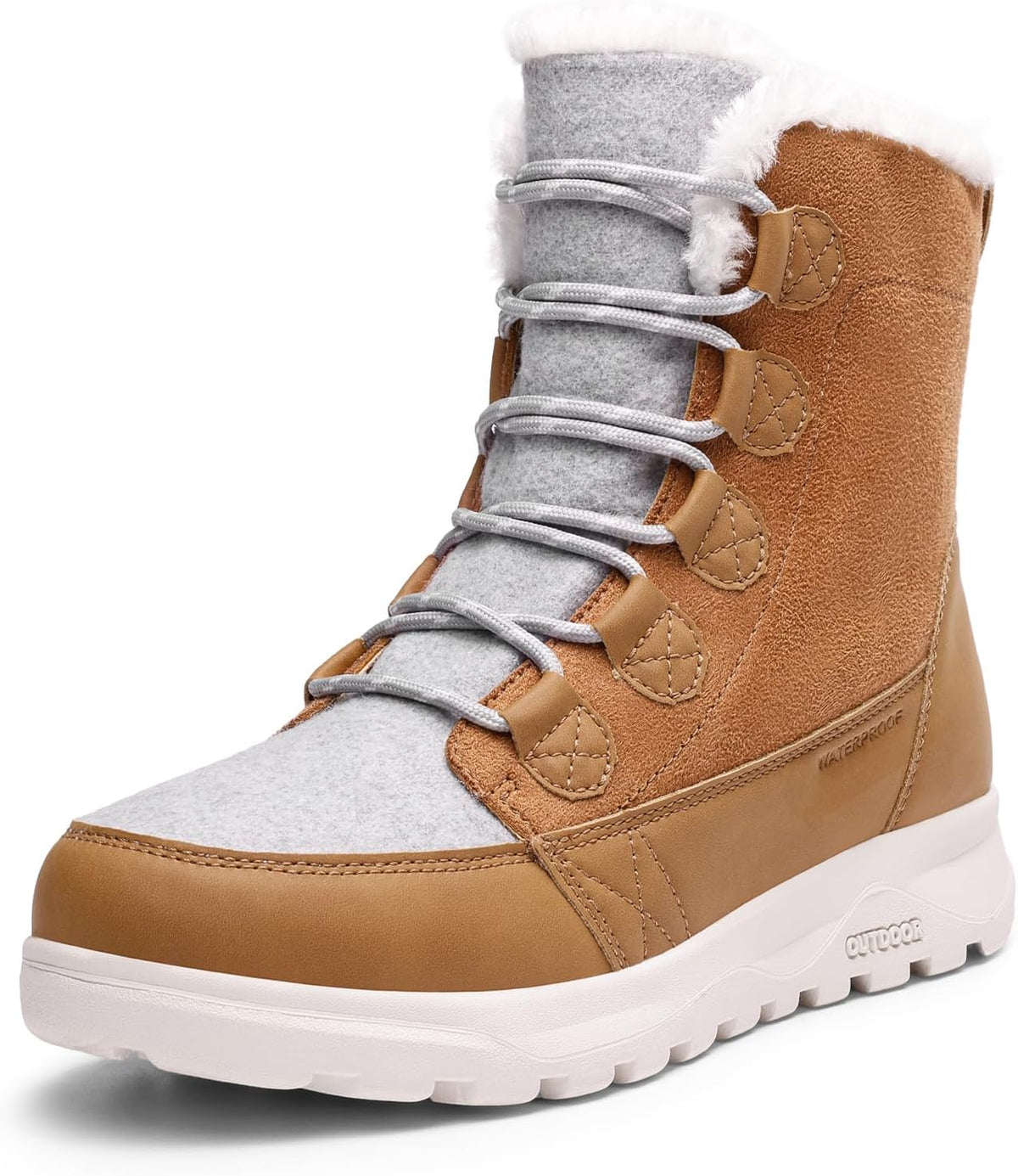 DREAM PAIRS Women's Winter Snow Boots Lace Up Warm Comfortable Faux Fur Lining Outdoor Ankle Booties MegaBDM