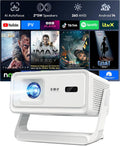 【AI Auto Focus & 2×5W Stereo Sound】Xgody Mini Projector with Android 14, 260ANSI 4K/8K Supported Smart Projector, Bulit-in Apps, Auto Keystone, WiFi6, Bluetooth 5.4, Screen Mirroring for iOS/Android MegaBDM