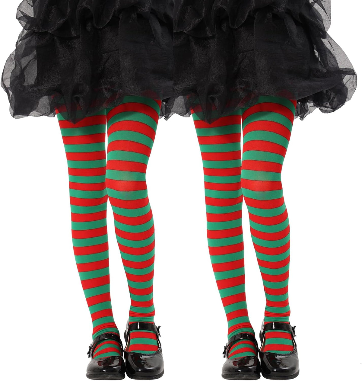 MANZI Children's Striped Tights Opaque Striped Pattern Casual Pantyhose For 2-10 Years 2 Pairs MegaBDM