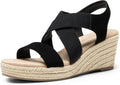 DREAM PAIRS Womens Platform Espadrilles Wedge Sandals, Slip on Elastic Ankle Strap Sandals for Women Casual Dressy Summer MegaBDM