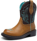 DREAM PAIRS Cowboy Cowgirl Boots for Women, Round Toe Embroidered Mid Calf Western Boots for Country Concerts, Rodeos, and Casual Outings MegaBDM