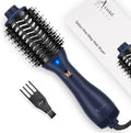 One Step Hair Dryer & Volumizing Brush, Aima Beauty Hair Styling Tool - Ceramic Straightener, Curler, Hot Air Styler & Ionic Salon Brush, Prussian Blue MegaBDM