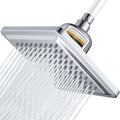 8 in All-Metal Filtered Rain Shower Head | 15-stage filter cartridge for hard-water showers, dense rainfall spray, anti-clog nozzles, easy fitting, chrome MegaBDM
