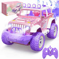 DEERC Pink Remote Control Car for Girls with Fog Mist & Music, 1:16 RC Car with LED Lights for Kids, 2.4Ghz All Terrain SUV Truck Gifts, Off-Road Racing Vehicle ToyCar, Girls Toys MegaBDM