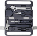 HOTO Manual Screwdriver Tool Kit, Hand Screwdriver Tool Kit, Includes Screwdriver/10 S2-Steel Bits/Spanner/Hammer/Plier/Tape Measure, Hidden Buckle Design MegaBDM