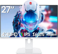 Gawfolk 27 inch 4K Gaming Monitor, UHD 3840 x 2160p 160HZ, White PC Computer Monitors IPS Screen for Home & Office, Support HDMI 2.1, DP 1.4 MegaBDM