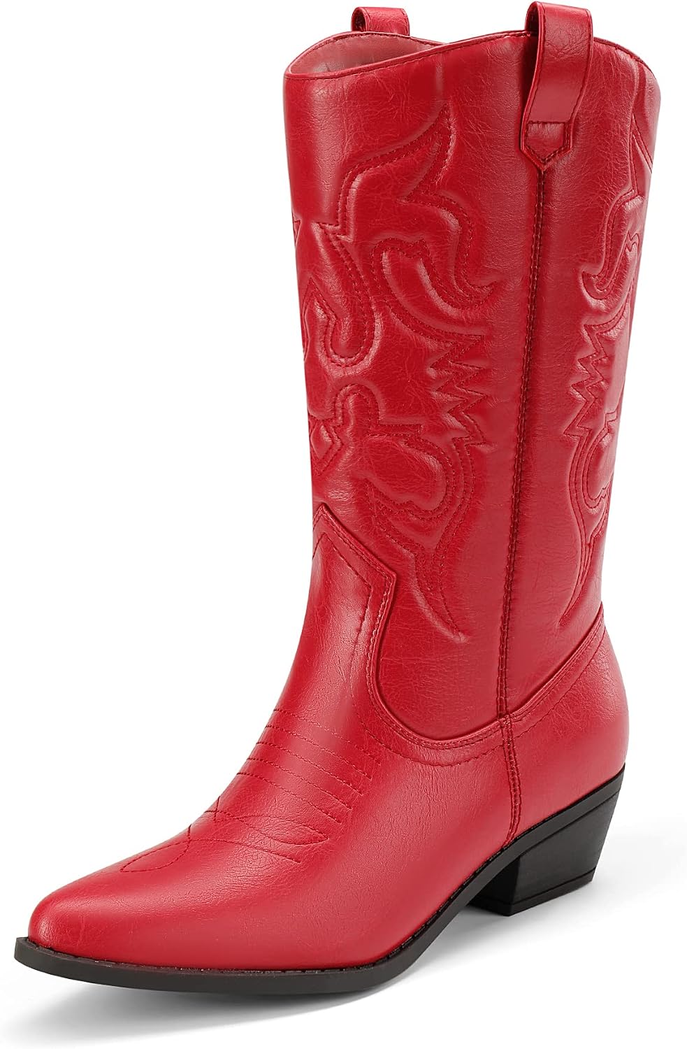 DREAM PAIRS Women's Comfortable Winter Western Boots,Waterproof Mid Cowboy Boots for Ladies,Beautiful and Stylish Party and Character Dress Up Boots MegaBDM