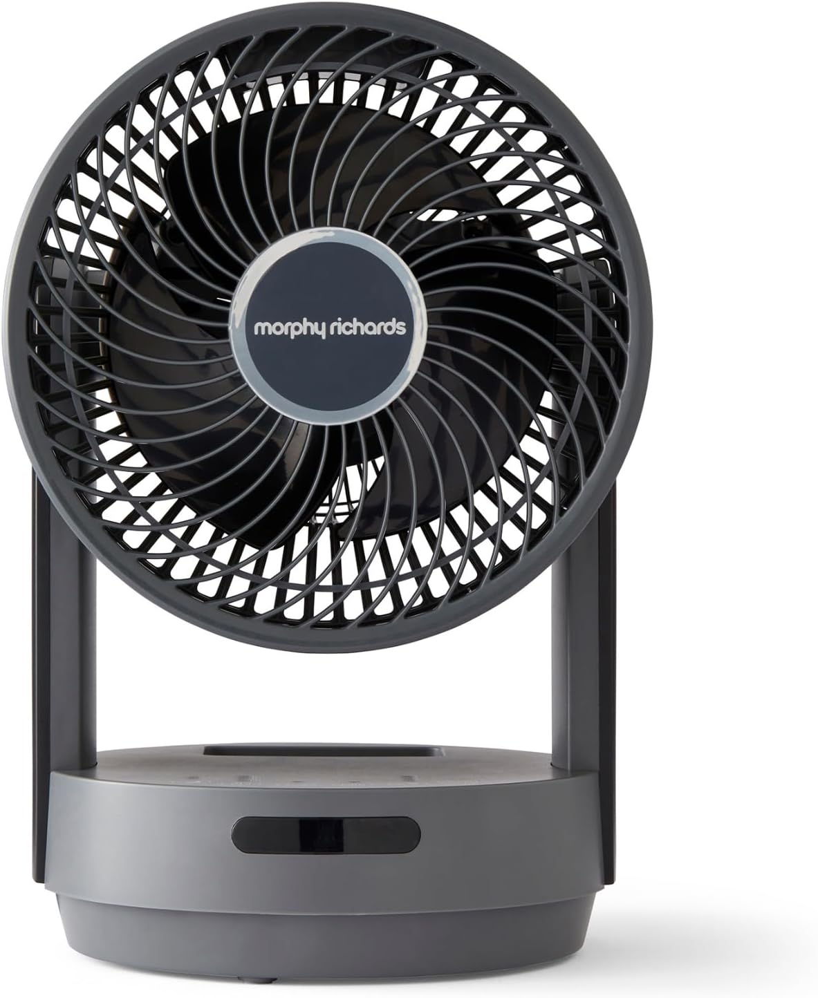 Morphy Richards Airflex Circulating Desktop Fan, Remote Control, Touch Panel, Air Circulation Motor, 3 Blade Design, Timer Function, 60 Degree Oscillation, Compact & Portable, Grey, 820002 MegaBDM