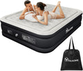 YITAHOME King Size Air Bed with Built-in Pump, Double Inflatable Air Mattress 3 Mins Quick Self-Inflation/Deflation,Portable Blow Up Bed Airbed for Guest Home Camping Travel Outdoor,Dotted,Black/Gray MegaBDM