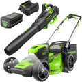 80V 21" Cordless Battery 4-in-1 Self-Propelled Lawn Mower and 700CFM Blower Combo Kit: 5.0 Ah Battery and 6A Charger MegaBDM