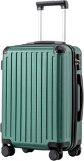 COOLIFE 20 Inch Carry On Suitcase – Hardshell Cabin Suitcase, Lightweight ABS+PC Luggage with 360° Silent Wheels & TSA Lock, Telescopic Handle for EasyJet, Travel & Business, Dark Green MegaBDM
