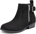 DREAM PAIRS Girls Boots Low Heel Side Zipper Ankle Booties MegaBDM