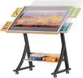 YITAHOME 1500 Piece Jigsaw Puzzle Table with 4 Drawers, Adjustable Tilting Puzzle Board with Tilt Angle & Height Adjustment, Folding Portable Jigsaw Tables with Cover & Storage Shelf, Easy to Move MegaBDM