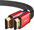 JSAUX 4K HDMI Cable 5M, Flat HDMI 2.0 Cable Ultra High Speed 18Gbps Thin Lead Support 3D, UHD 4K@60Hz, 2160P, HD 1080P Video, Ethernet Compatible with Fire TV, HDTV, Apple TV, PlayStation PS4/3 -Red MegaBDM
