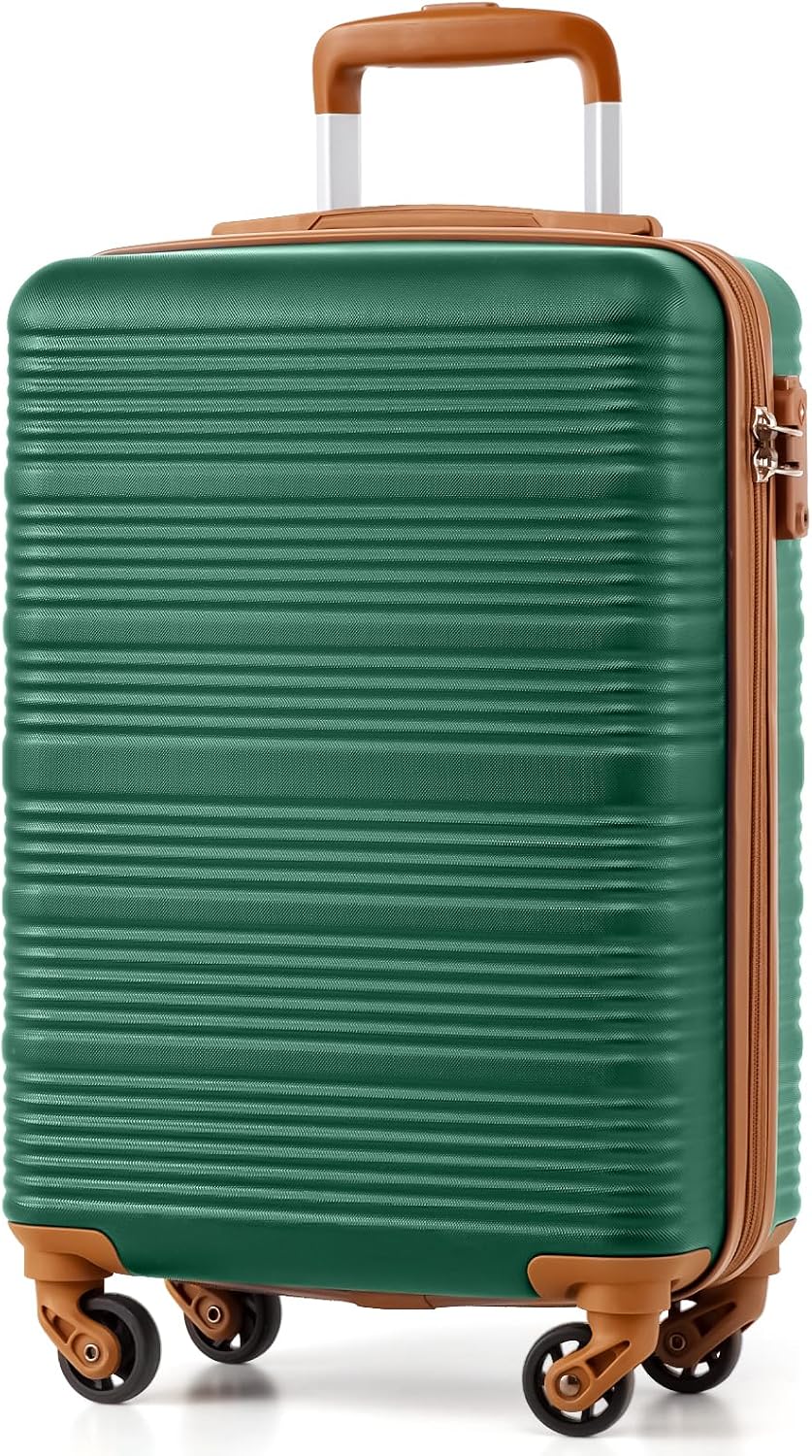 COOLIFE Cabin Suitcase, 55×35×20cm Cabin Luggage for Ryanair & Easyjet Hand Luggage with 4x360° Spinner Wheels, Adjustable Telescopic Handle & TSA Lock | Lightweight Carry On Suitcase MegaBDM