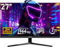 Gawfolk Gaming Monitor 27 inch QHD IPS, PC Screen 144Hz 2K (2560×1440P), Ultra-Thin Zero Frame Computer Display for Home Office Business, 99% sRGB, DP, HDMI, Wall-Mounted MegaBDM