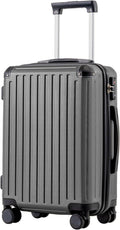COOLIFE 20 Inch Carry On Suitcase – Hardshell Cabin Suitcase, Lightweight ABS+PC Luggage with 360° Silent Wheels & TSA Lock, Telescopic Handle for EasyJet, Travel & Business, Grey MegaBDM