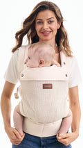 Momcozy Breathable Mesh Baby Carrier for 3–24 Months, Lightweight Ergonomic Cotton Carrier, Easy to Put On, Designed for Comfortable Hands-Free Carrying, Supportive Waist Design, Air Mesh-Apricot MegaBDM