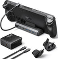 JSAUX 4K@120Hz Docking Station and 100W Charger Compatible with ROG Ally X/Steam Deck OLED/Legion Go (S), 6-in-1 Dock with HDMI 2.1, Gigabit Ethernet, 3 USB 3.0 and 100W Charge-HB0603 MegaBDM