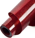 HTVRONT Red Glitter Heat Transfer Vinyl - 12" x 5FT(30.5x152CM) Red Glitter HTV Vinyl for T-Shirts, Red Glitter Iron on Vinyl for All Cutter Machine（Red Glitter） MegaBDM