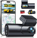 GKU 4K Dash Cam Front and Rear, 5GHz WiFi GPS, Dual Car Camera, 1.5” IPS Mini Dashcam for Cars with 64GB SD Card, 24H Parking Mode, Night Vision, WDR, 170° Wide Angle, G-Sensor, App Control, Max 256GB MegaBDM