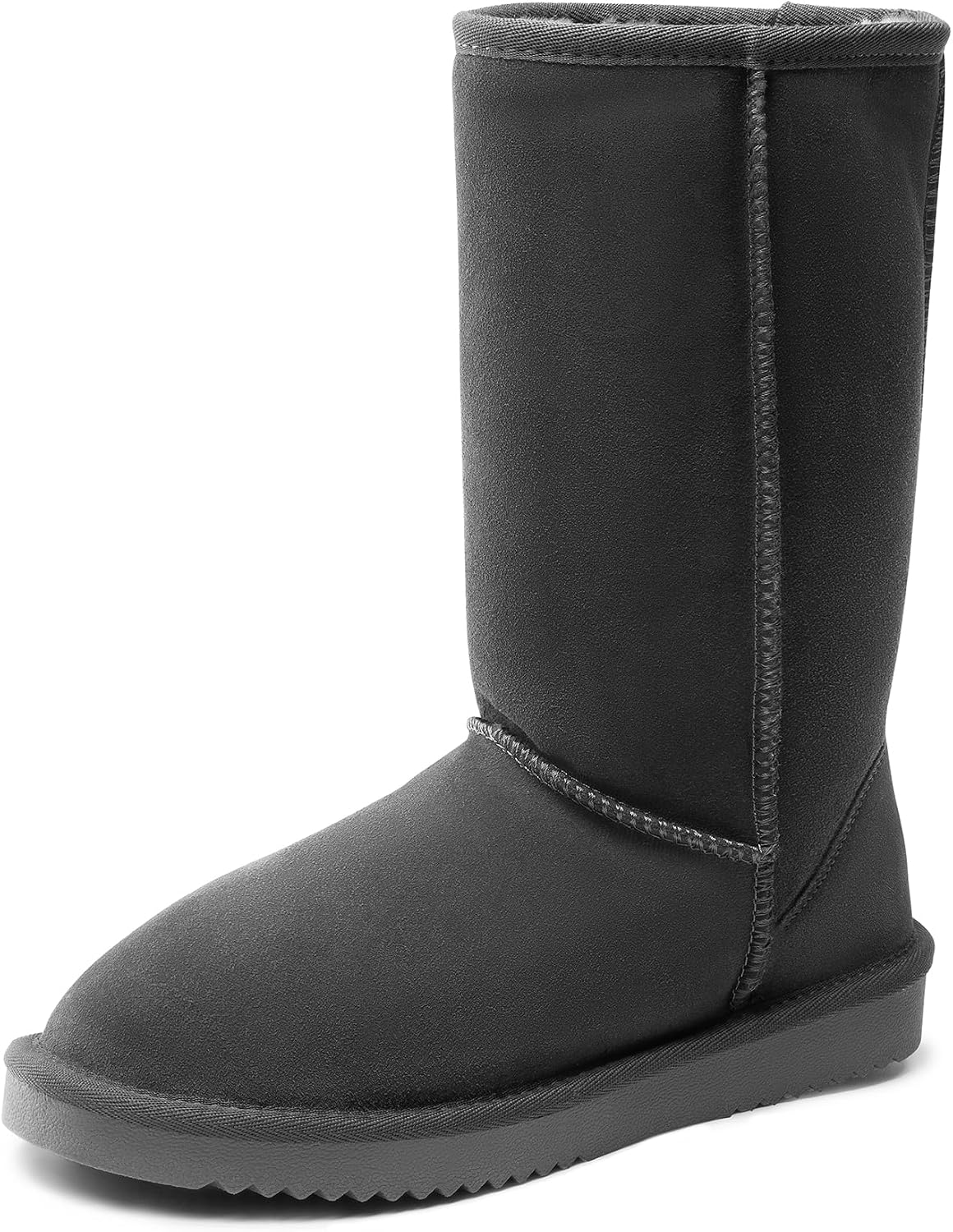 Women's Winter Snow Boots Genuine Suede Faux Fur Lining Pull on Warm Comfortable Outdoor High-top Boot Shoes for Women FuzzyClassic MegaBDM