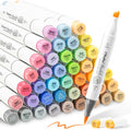 Ohuhu Alcohol Markers 48 Brush & Chisel with Case & Blender | Dual Tips Easy Blending & No Smudging Quick-Dry for Illustration Calligraphy & Sketching AP Certificated - Honolulu MegaBDM