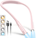 Glocusent Neck Reading Light 100Hrs Rechargeable Eye-Caring | For bed reading, knitting, crochet, camping; 5 colour temperatures, 5 brightness levels; 100-hour runtime, USB-C charging MegaBDM