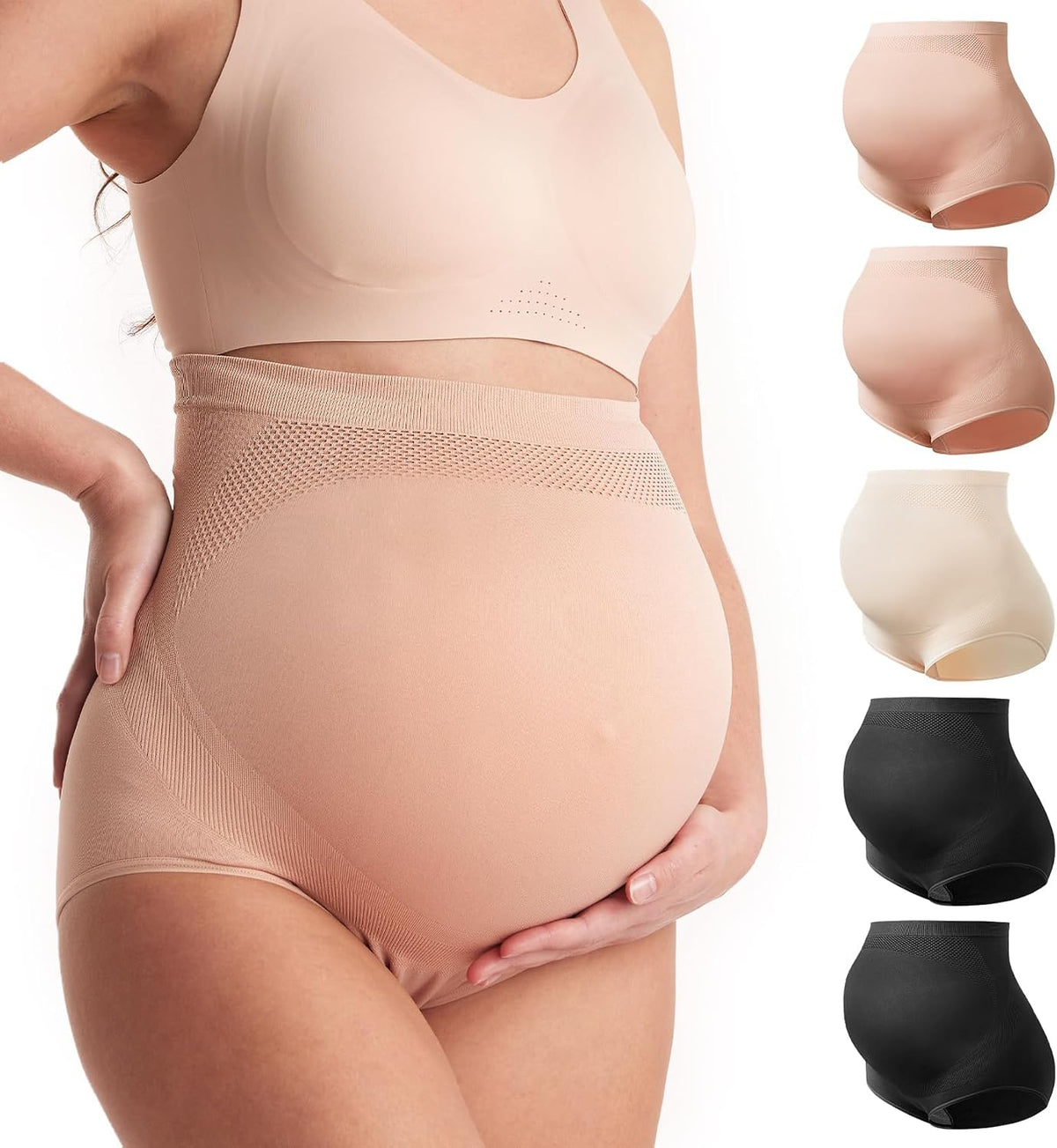 momcozy Women's Maternity High Waist Underwear Pregnancy Soft Seamless Maternity Underwear Over Bump MegaBDM