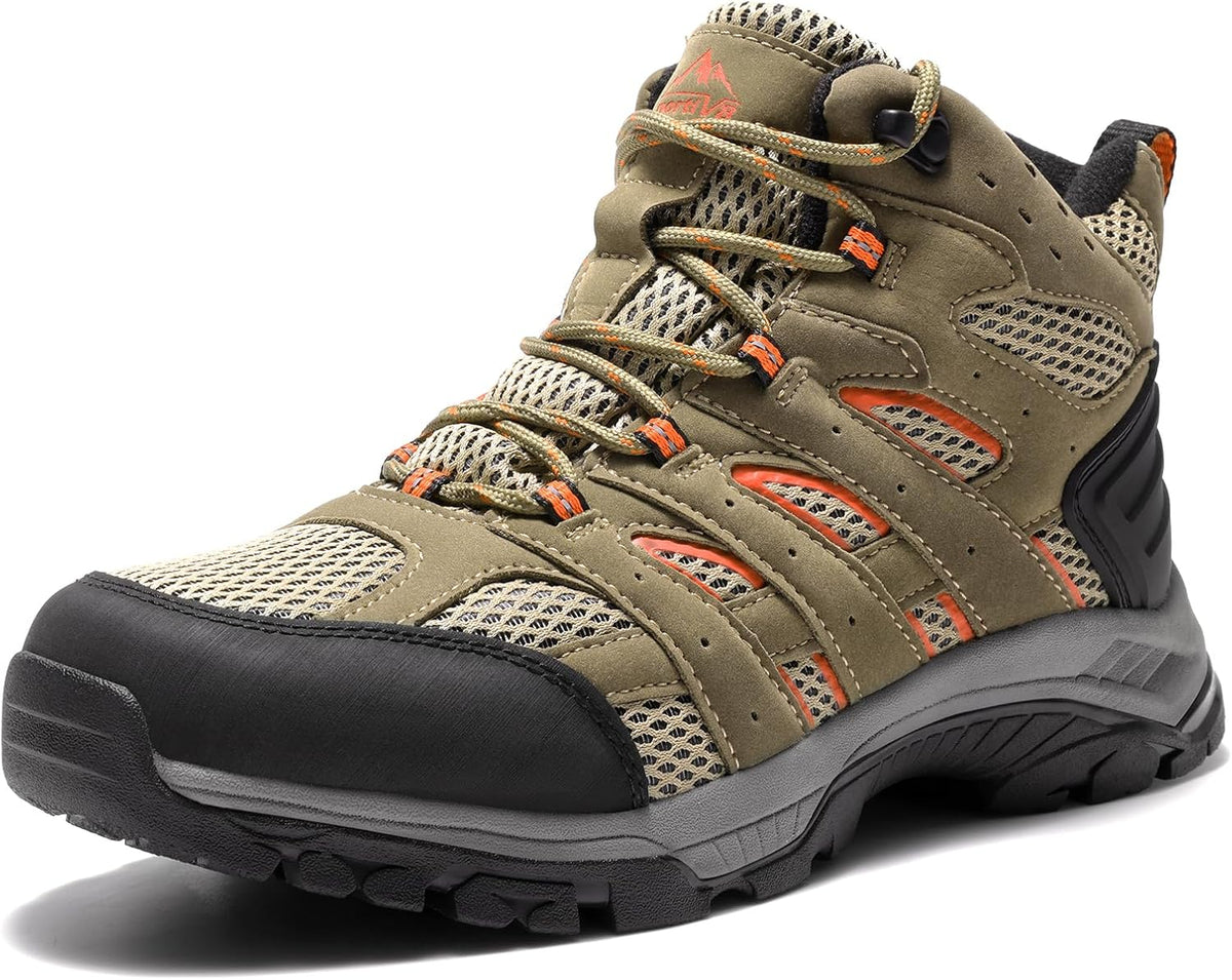 NORTIV 8 Women's Lightweight Hiking Boots | Breathable materials help keep feet cool and comfortable; slip-resistant rubber outsole improves grip on varied terrain. MegaBDM