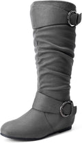 DREAM PAIRS Women's Knee High Low Hidden Wedge Boots MegaBDM