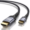 JSAUX Mini HDMI to HDMI Cable 2M [Mini HDMI][Aluminum Shell, Braided] High Speed 4K 60Hz HDMI 2.0 Cord, Compatible with Camera, Camcorder, Tablet and Graphics/Video Card, Laptop, Raspberry Pi Zero W MegaBDM
