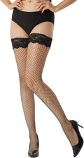 MANZI Fishnet Hold Up Stockings - Women Lace Net Stockings Lingerie Sexy MegaBDM