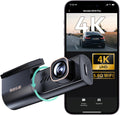 Botslab Dash Cam 4K, 360° Rotatable Mini Car Camera with Super Capacitor, Dual-Band WiFi & Bluetooth dashcam, Night Vision, 24H Smart Parking Mode, APP Control, G-Sensor, Wide Angle, Max 512GB Support MegaBDM