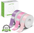 NELKO Genuine P21 Label Maker Tape, Adapted Label Print Paper, 14x40mm (0.55"x1.57"), Standard Laminated Office Labeling Tape Replacement, Multipurpose of P21, 180 Tapes/Roll, 3-Roll, Purple/Rose/Pink MegaBDM