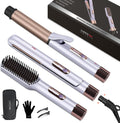 Hair Straightener and Curler, PARWIN PRO BEAUTY 1'' Flat Iron,1.25'' Curling Iron Hair Straightener Brush with Detachable Power Cord, LED Temp Control & Instant Heat Up, Dual Voltage, for Home Travel MegaBDM