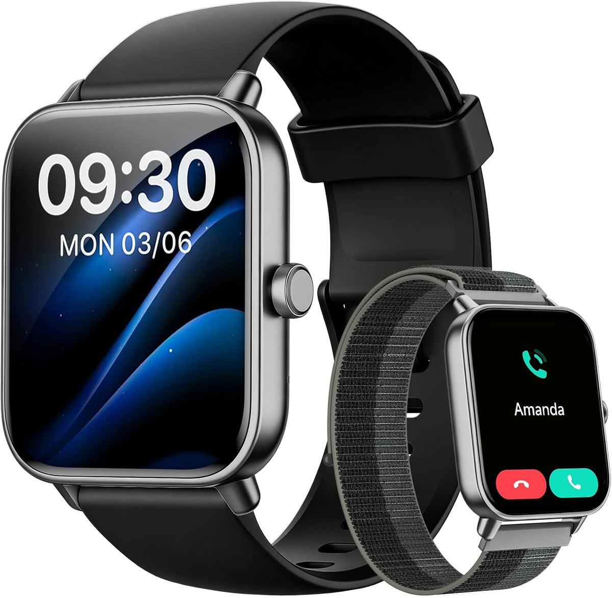 Gydom Smart Watch for Men & Women, Bluetooth Calling, Alexa Built-in, 1.8" HD Display, Fitness Tracker, Heart Rate & SpO2 Monitor, Sleep Tracking, 110+ Sports, IP68 Waterproof, iPhone & Android MegaBDM
