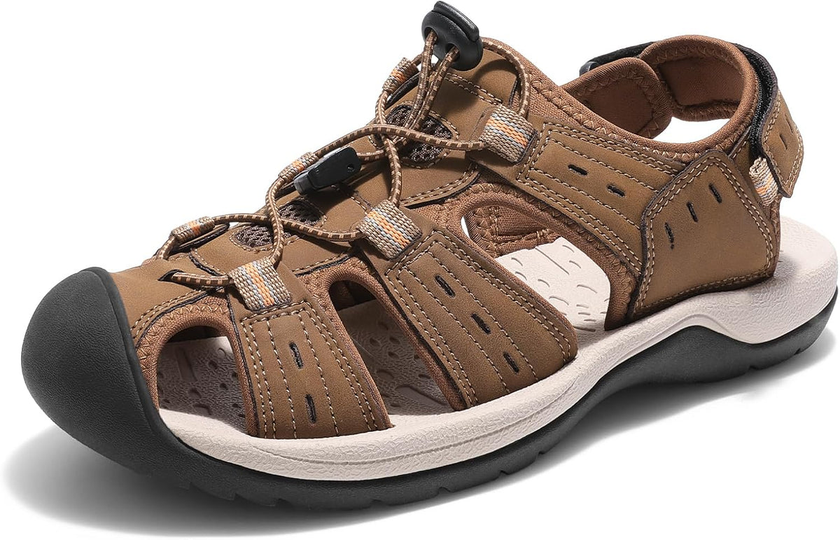 DREAM PAIRS Men's Support Sandals Outdoor Hiking Sandals Closed Toe Athletic Lightweight Walking Comfortable Sandals Water Shoes MegaBDM