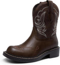 DREAM PAIRS Cowboy Cowgirl Boots for Women, Round Toe Embroidered Mid Calf Western Boots for Country Concerts, Rodeos, and Casual Outings MegaBDM